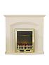  image of adam-fires-fireplaces-truro-electric-fireplace-suite-with-brass-inset-fire