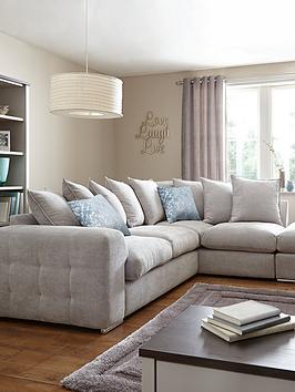 Product photograph of Very Home Sophia Fabric Right Hand Corner Chaise Sofa And Footstool from very.co.uk