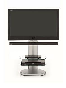 Off The Wall No More Wires Origin TV Stand with Soundbar Bracket- Clear/Silver, Clear/White, Black - fits up to 65 inch TV