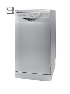 Indesit DSR15BS 10 Place Slimline Freestanding Dishwasher Silver Best Price and Cheapest