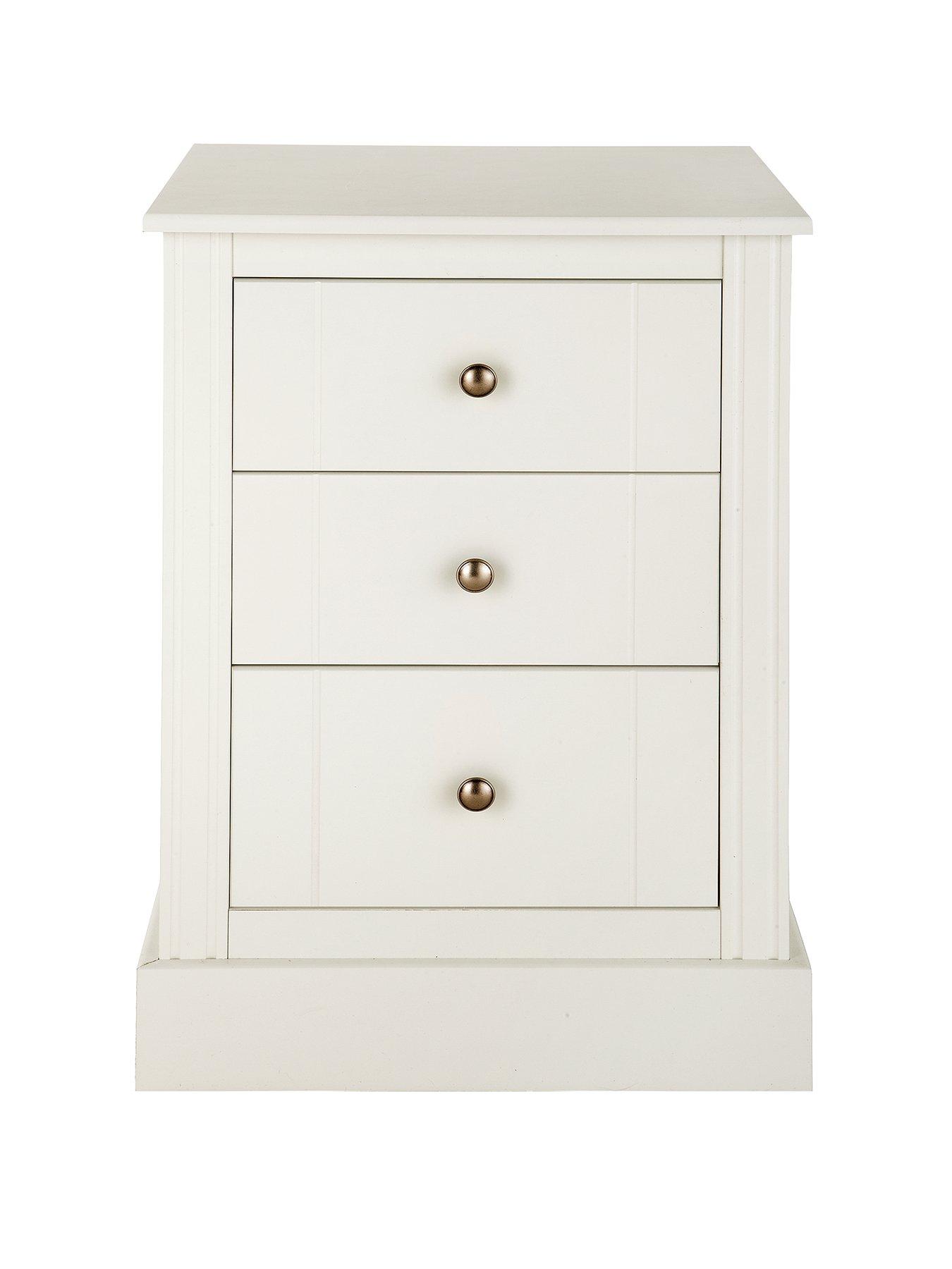 Consort Dover Ready Assembled 3 Drawer Bedside Cabinet | very.co.uk