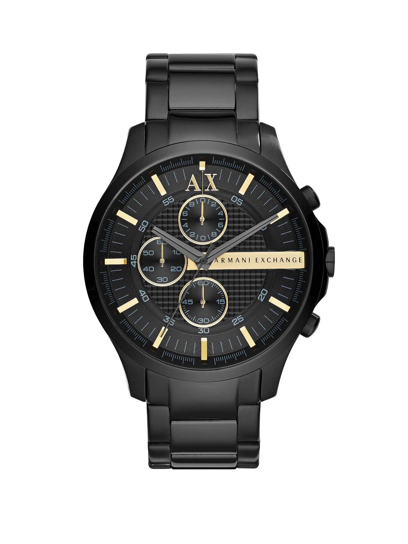 armani exchange watch gold and black