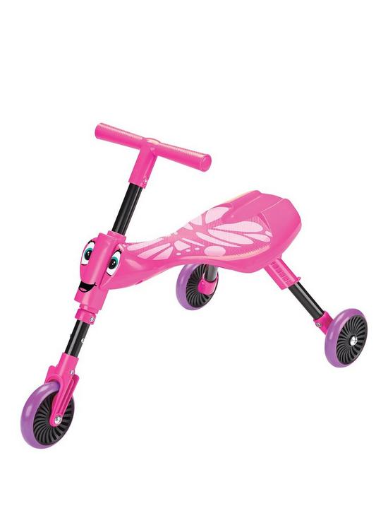 front image of scuttlebug-butterfly-ride-on