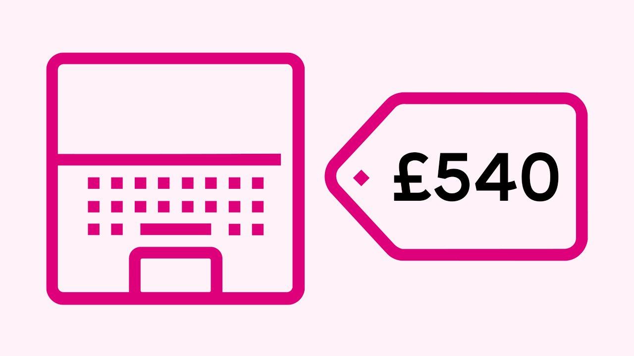 image of a new laptop, costing 540 pounds below are two instalment plan examples, to see how affordable, it can be?