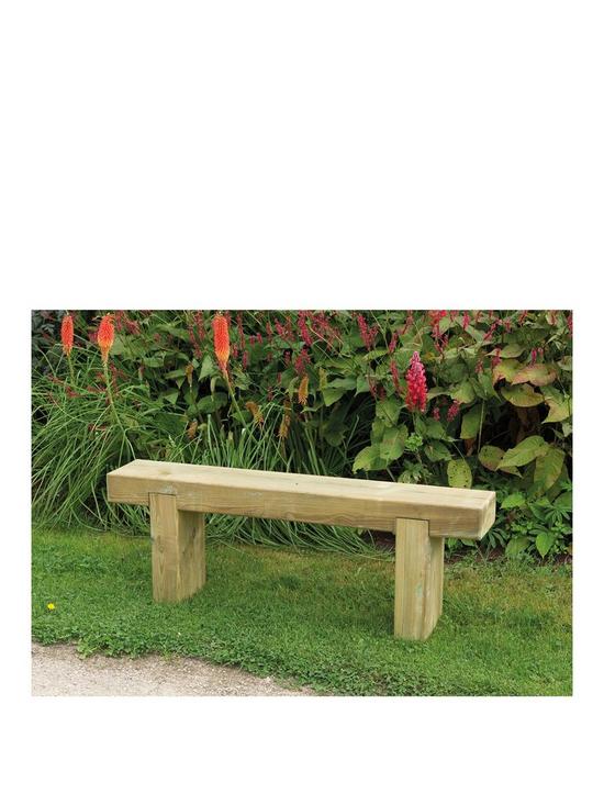 front image of forest-garden-sleeper-bench-12m-long