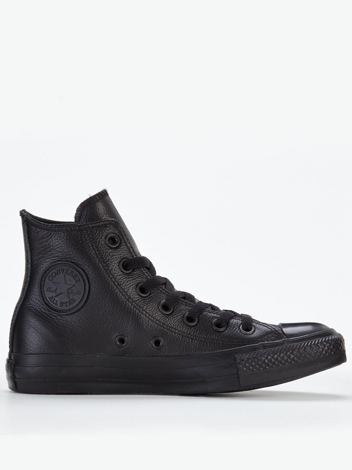 black leather converse