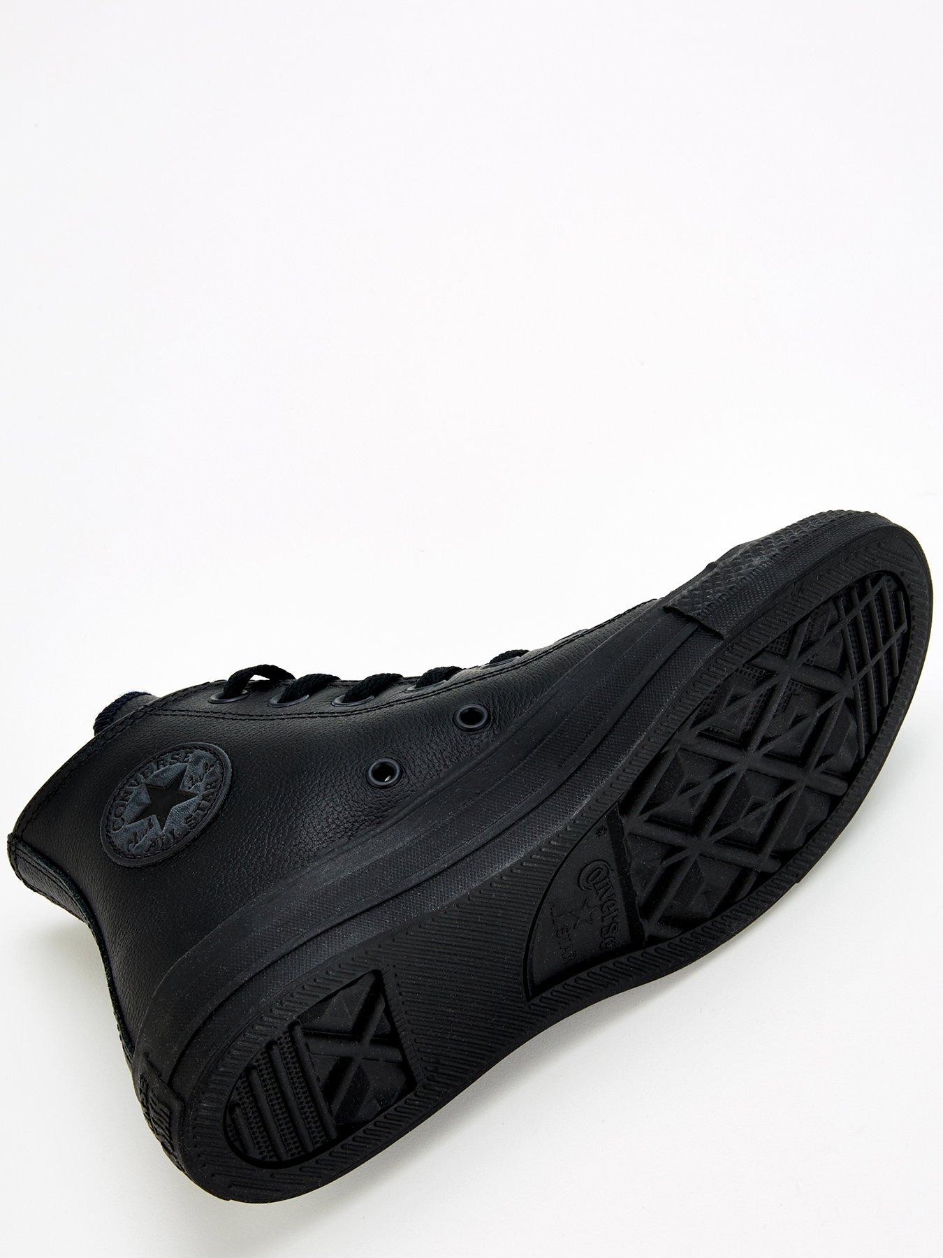 Image 5 of 8 of Converse Leather Hi Top Trainers - Black