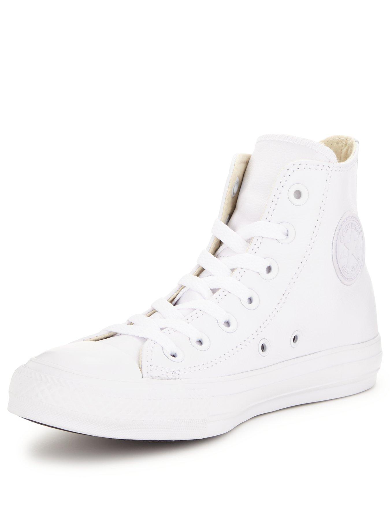 all white leather converse
