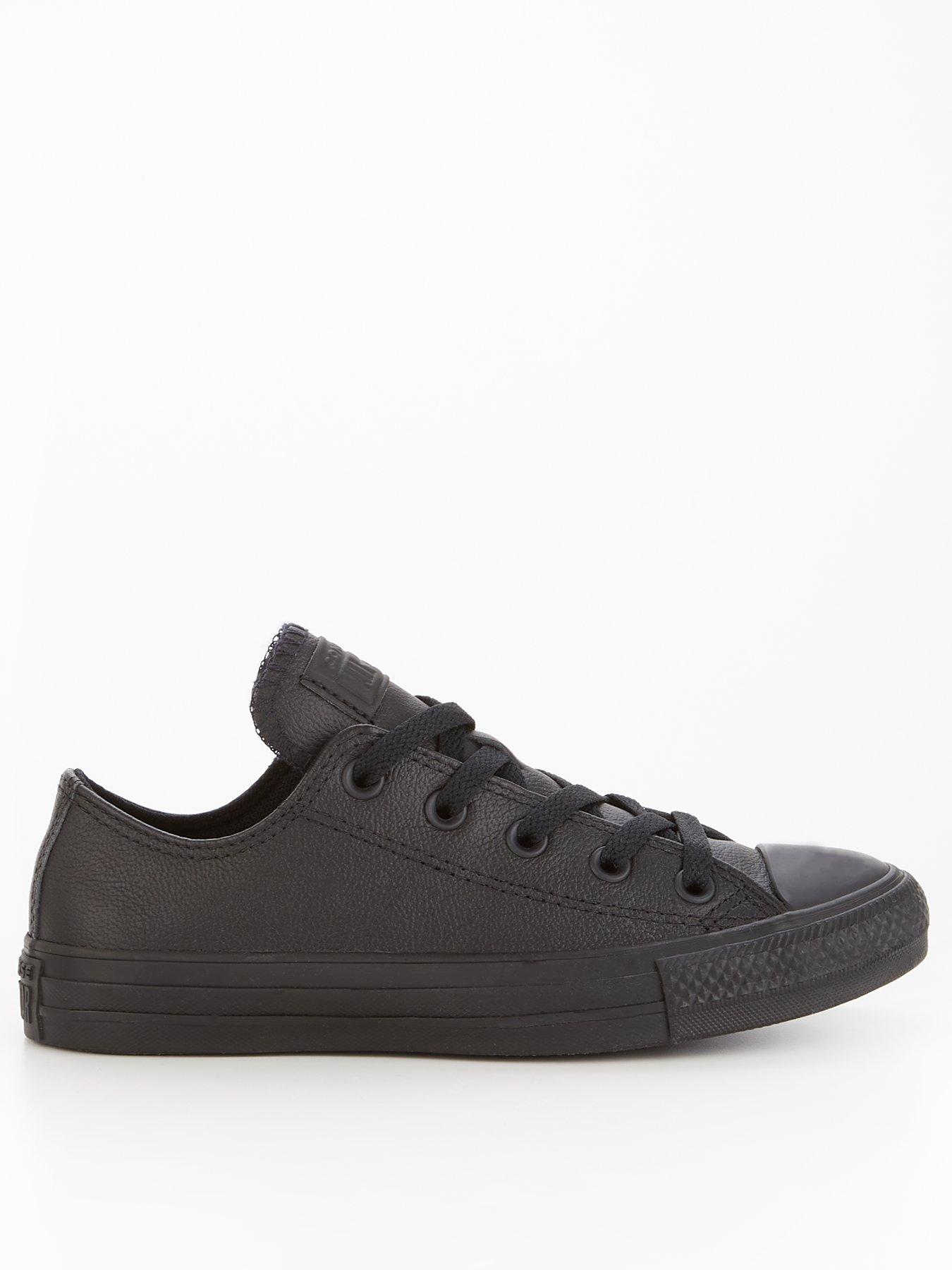 undefined Leather Ox Trainers - Black