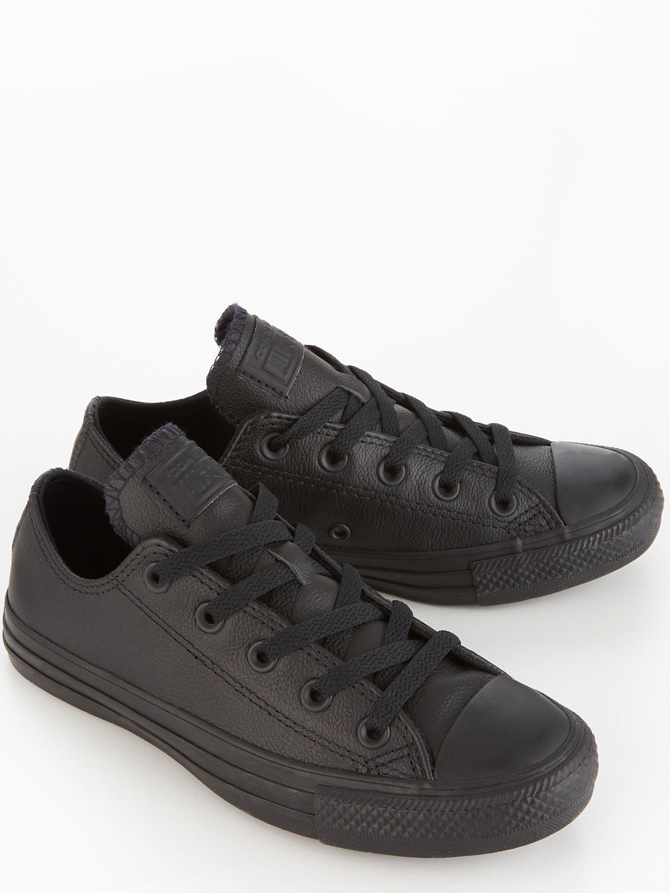 Black leather shoes converse hotsell