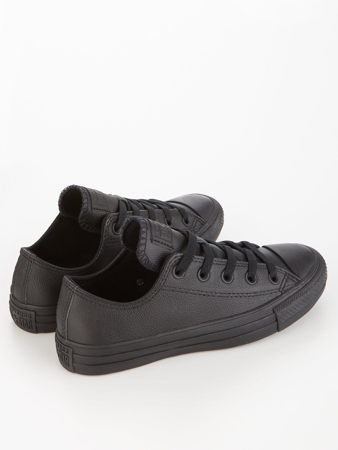 Converse Unisex Leather Ox Trainers - Black | very.co.uk