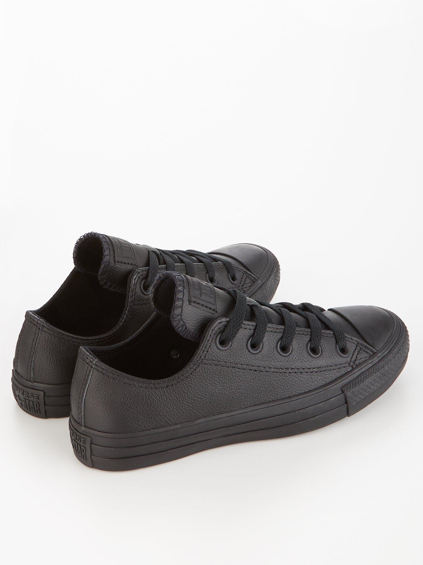 Leather Ox Trainers Black