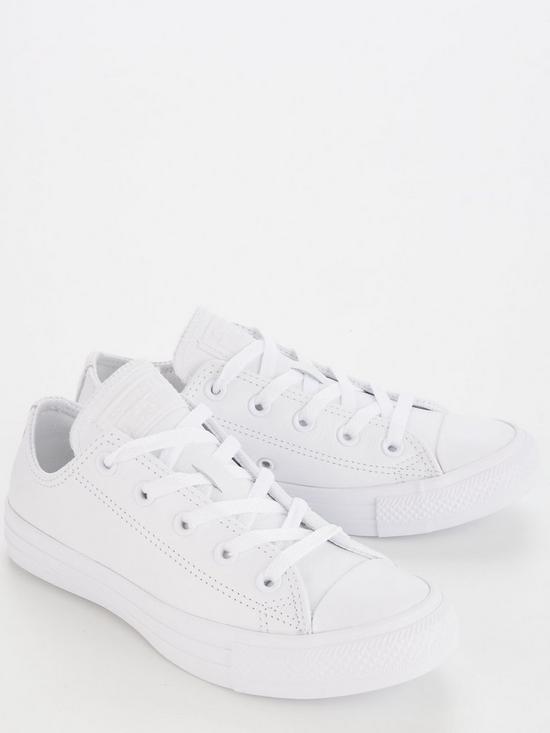 stillFront image of converse-unisex-leather-ox-trainers-white