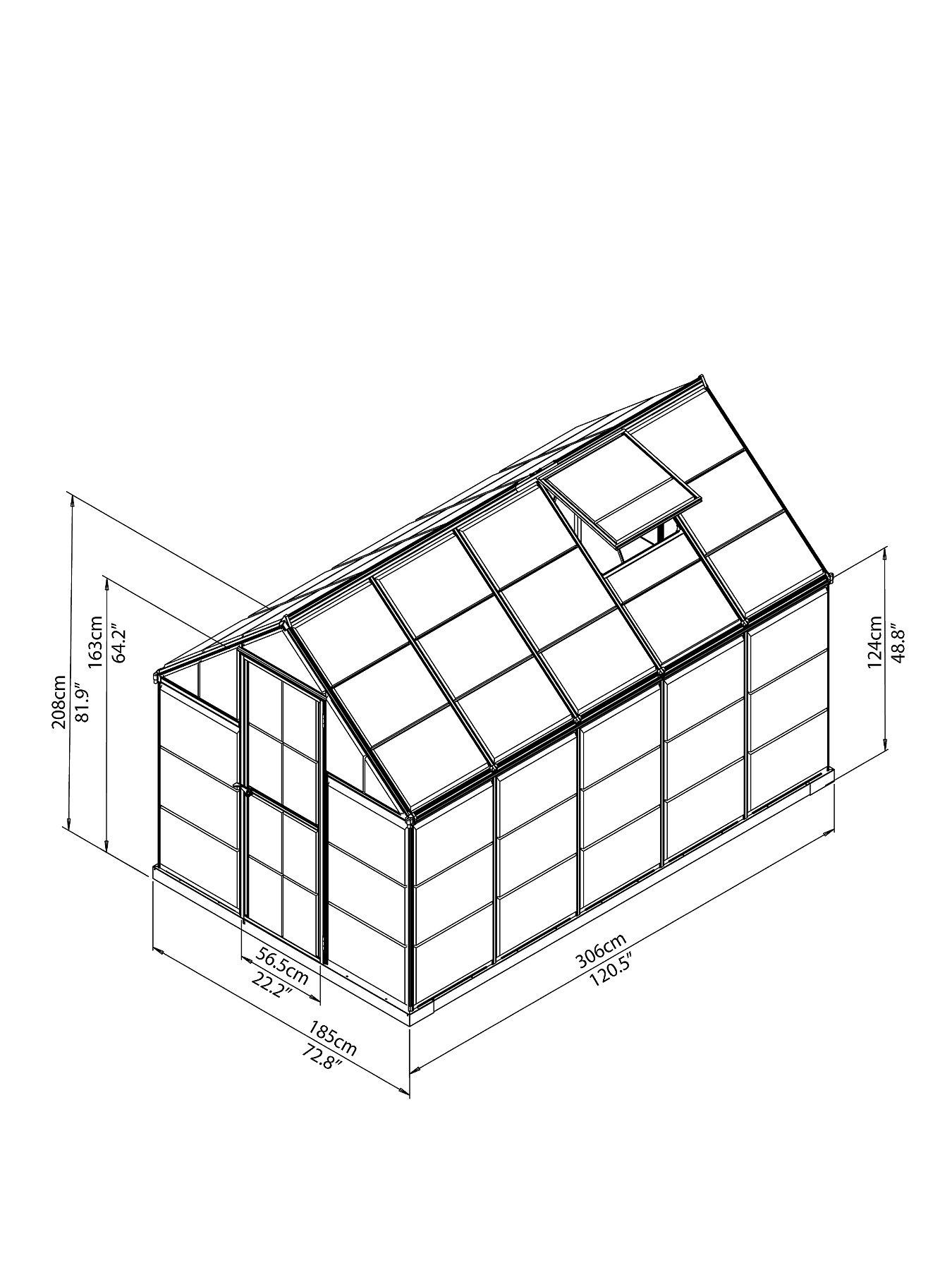 Image 3 of 6 of Canopia by Palram Harmony 6 x 10ft Greenhouse - Silver