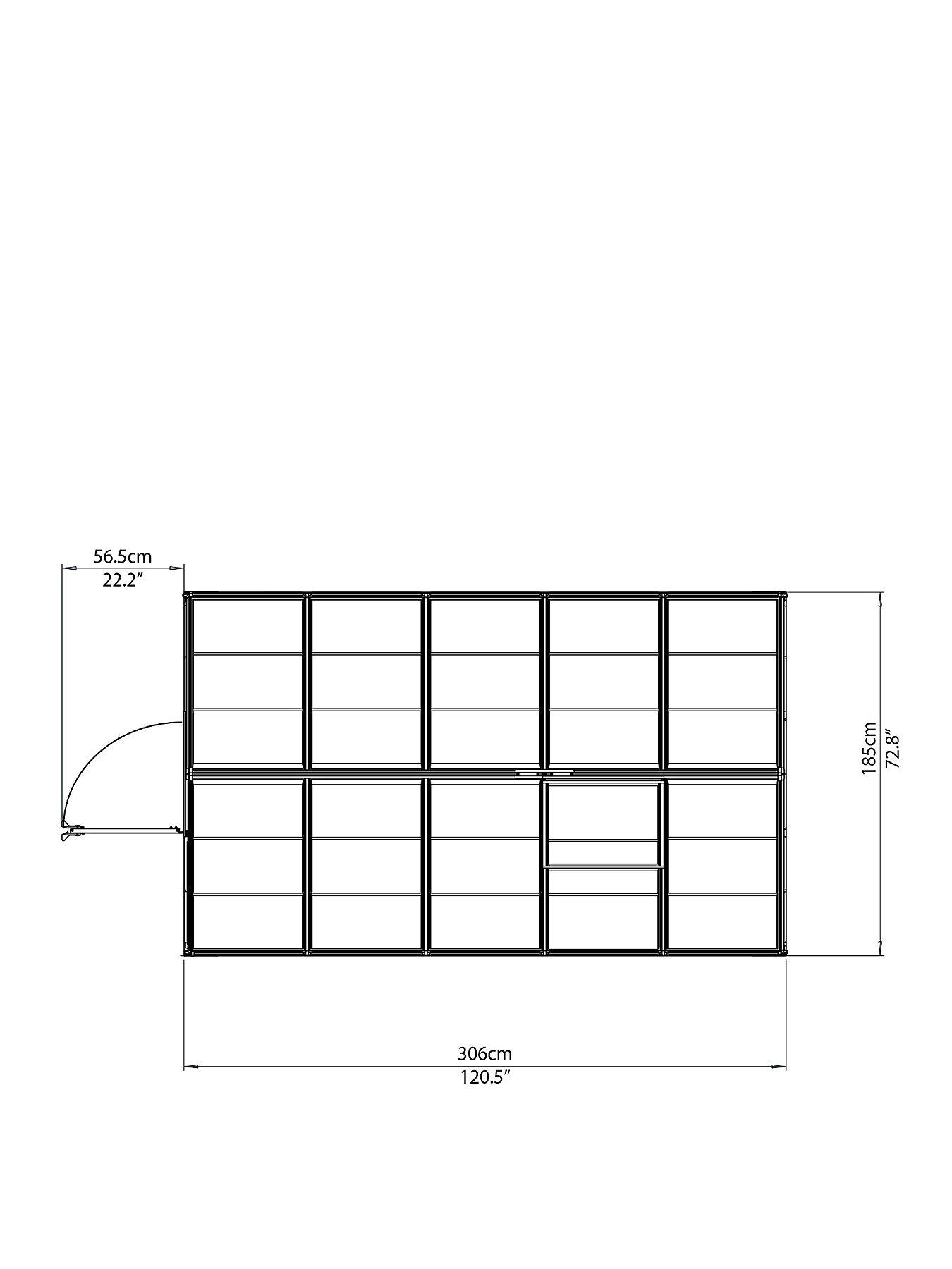Image 5 of 6 of Canopia by Palram Harmony 6 x 10ft Greenhouse - Silver