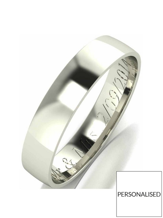 front image of love-gold-9-carat-white-gold-court-wedding-band-4mm-with-optional-personalised-engraving