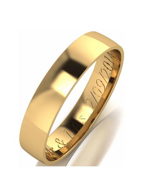 love-gold-9-carat-yellow-gold-court-wedding-band-4mm-with-optional-personalised-engraving