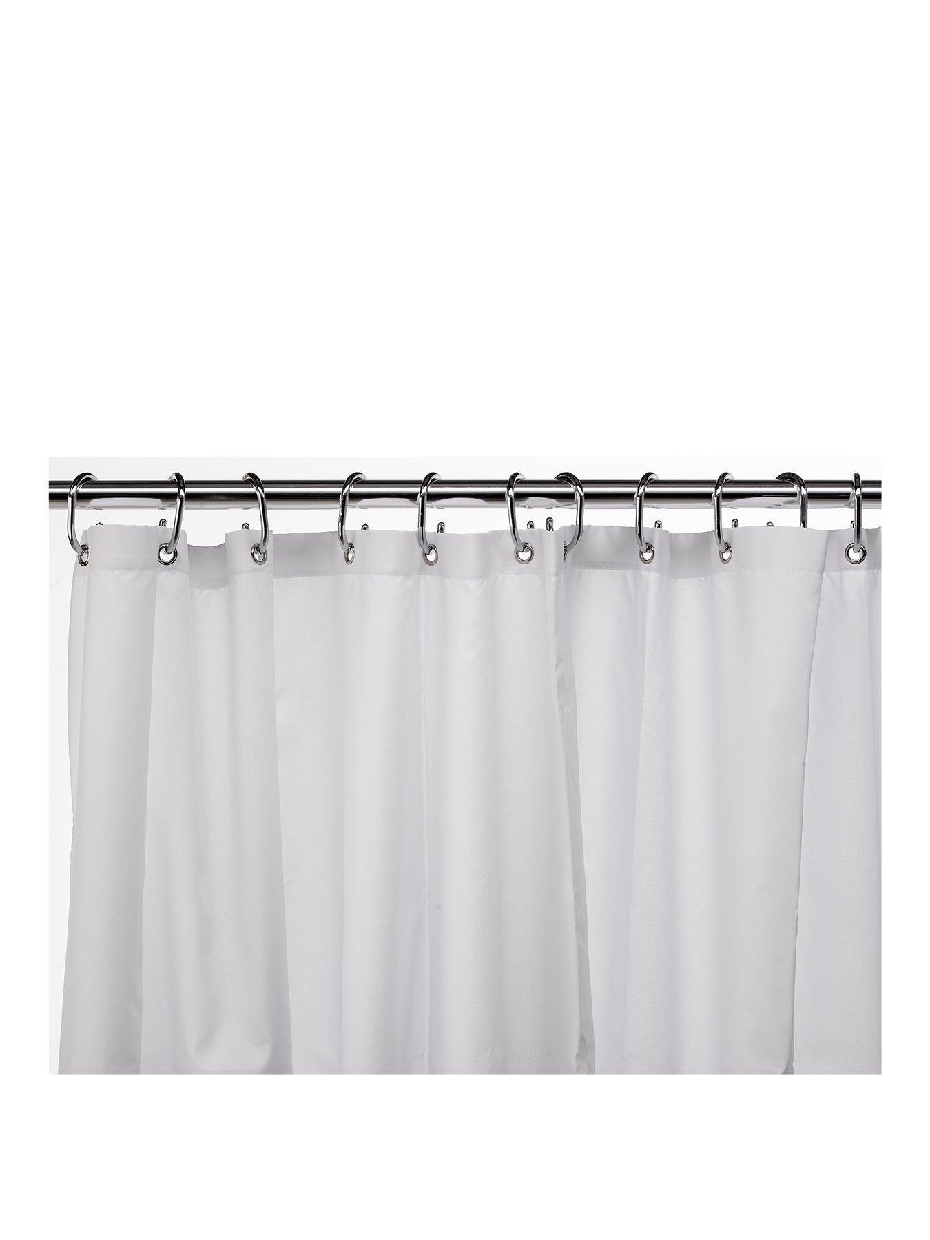 Product photograph of Croydex Plain Textile Shower Curtain Ndash White from very.co.uk