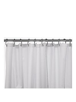 Croydex Plain Textile Shower Curtain – White