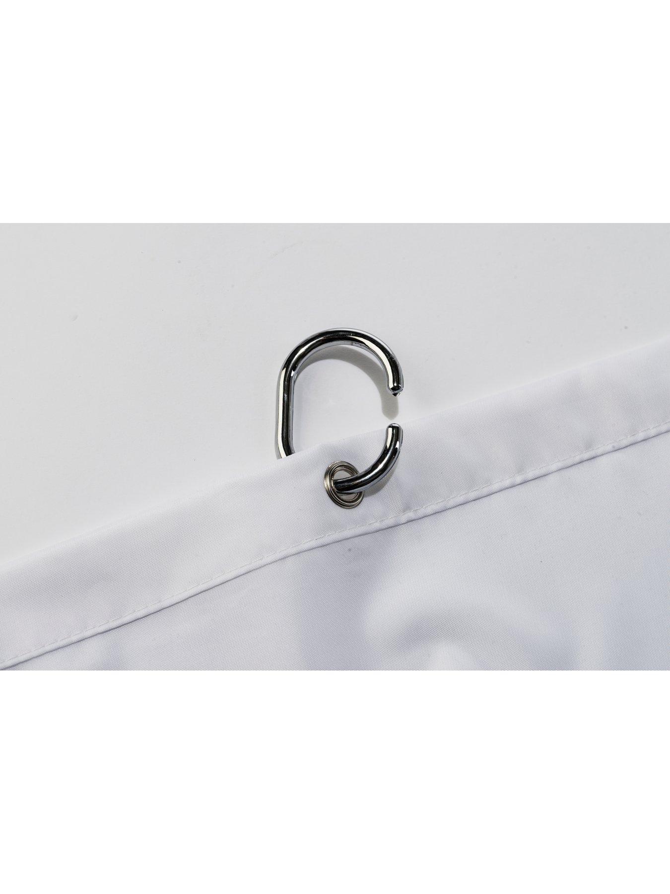 Image 4 of 4 of Croydex Plain Textile Shower Curtain &ndash;&nbsp;White