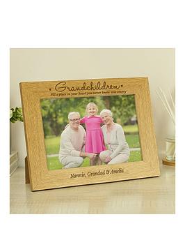 Product photograph of The Personalised Memento Company Personalised Grandchildren Wooden Photo Frame S from very.co.uk