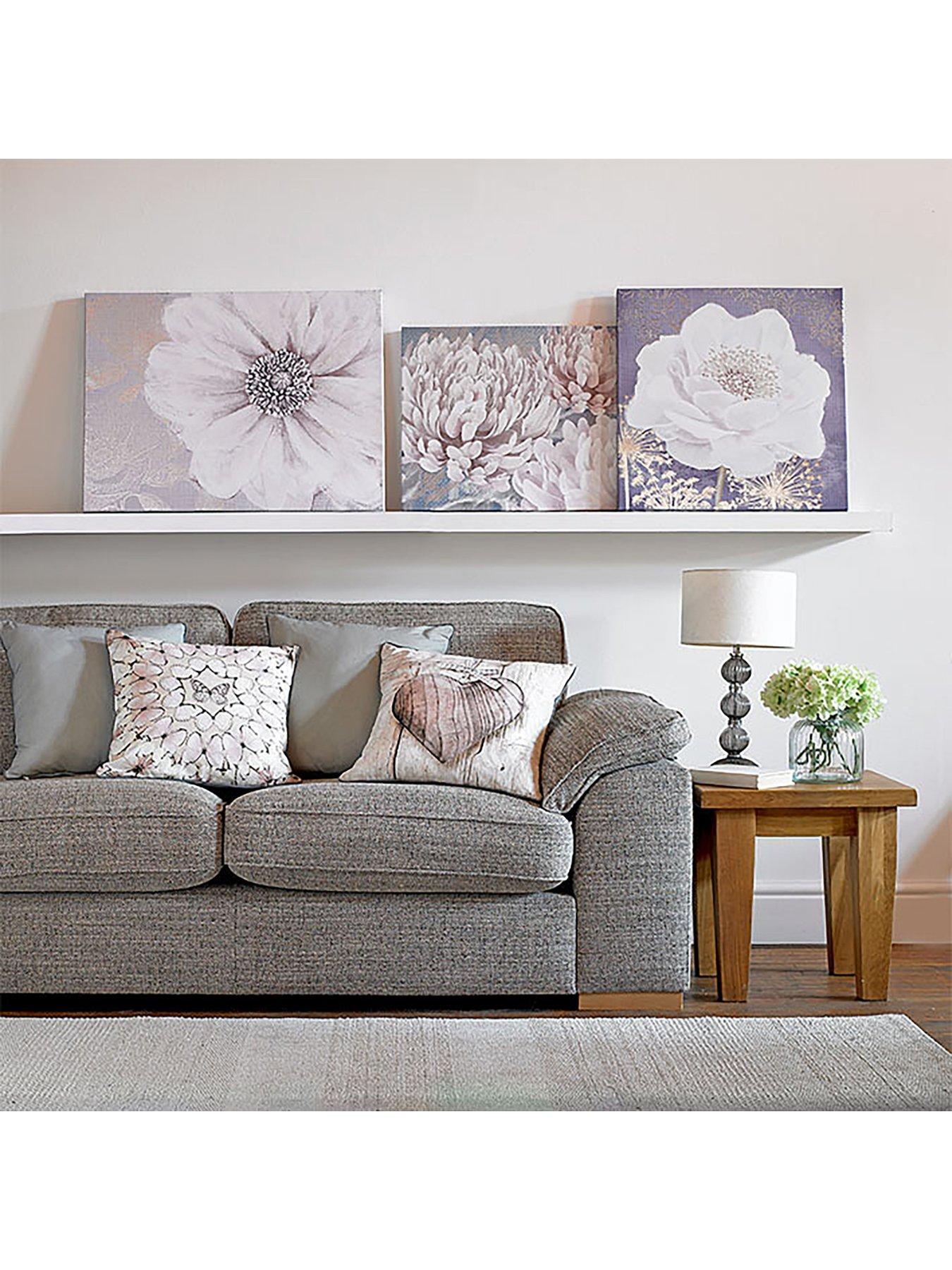Image 2 of 2 of Art For The Home Grey Bloom Canvas with Foil Print
