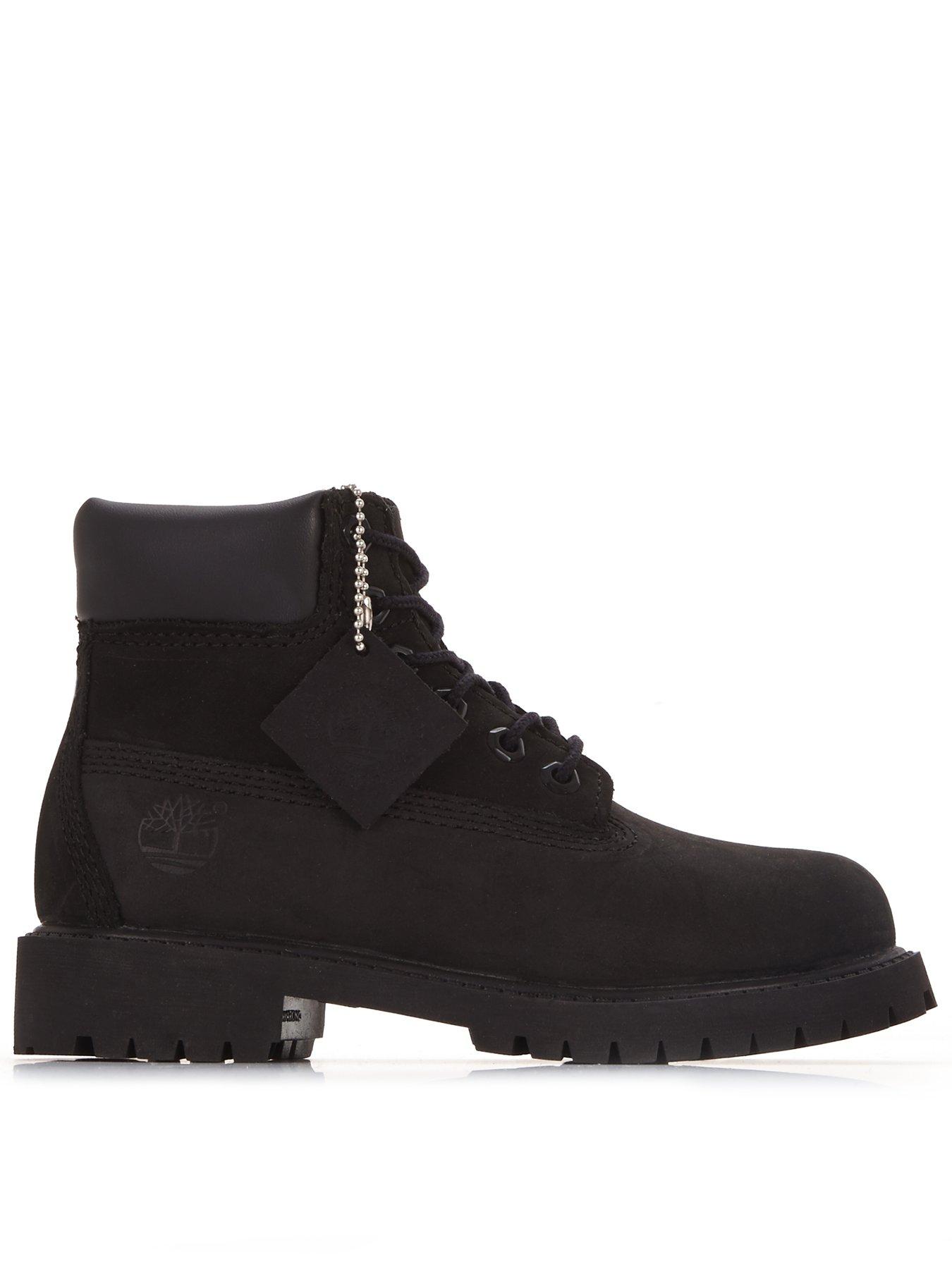 Timberland 6 Inch Premium Classic Older Unisex Boots, Black, Size 7 Younger