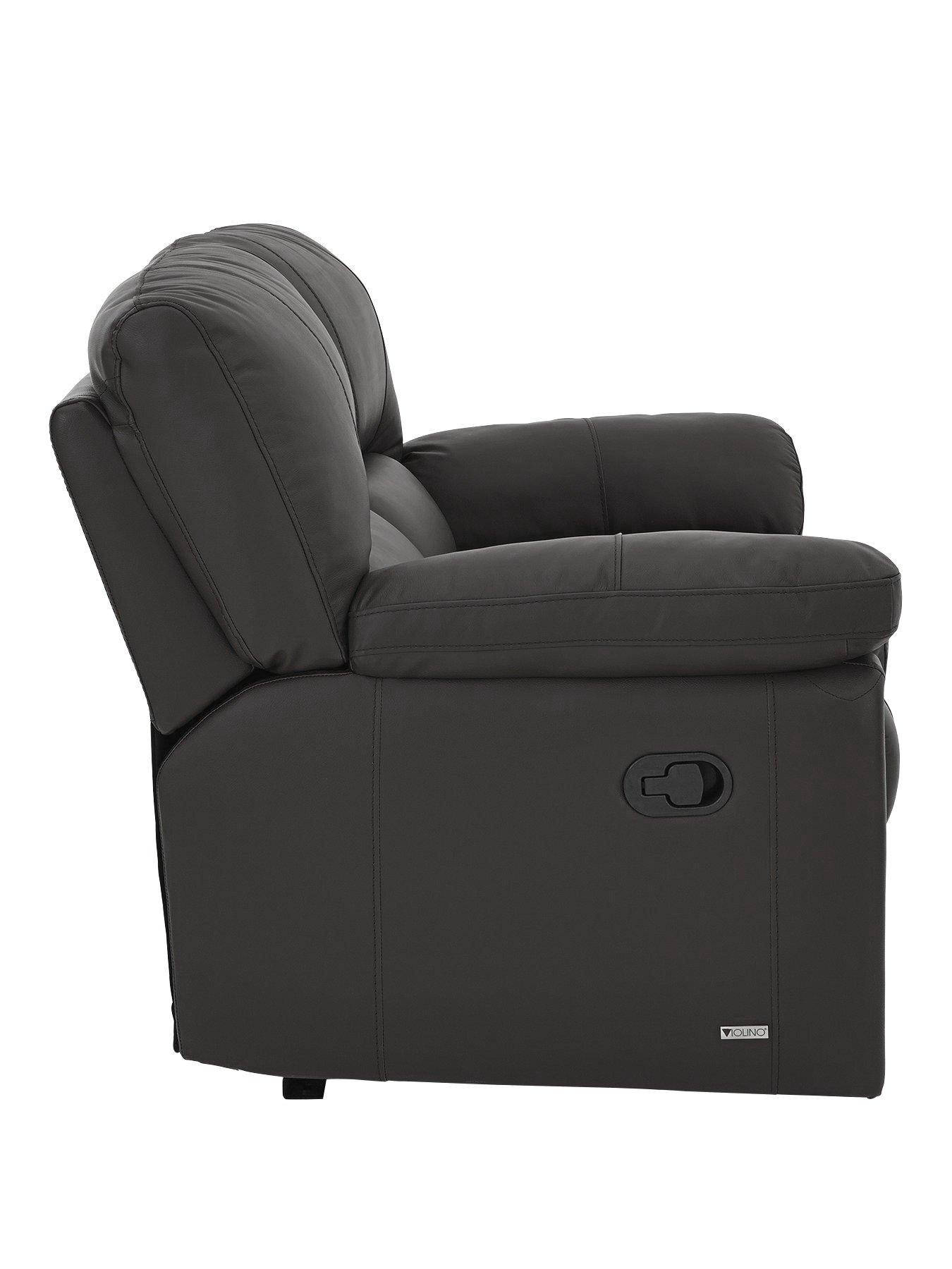 Image 4 of 5 of undefined Leighton&nbsp;Leather/Faux Leather High Back&nbsp;2 Seater Power Recliner Sofa - Black
