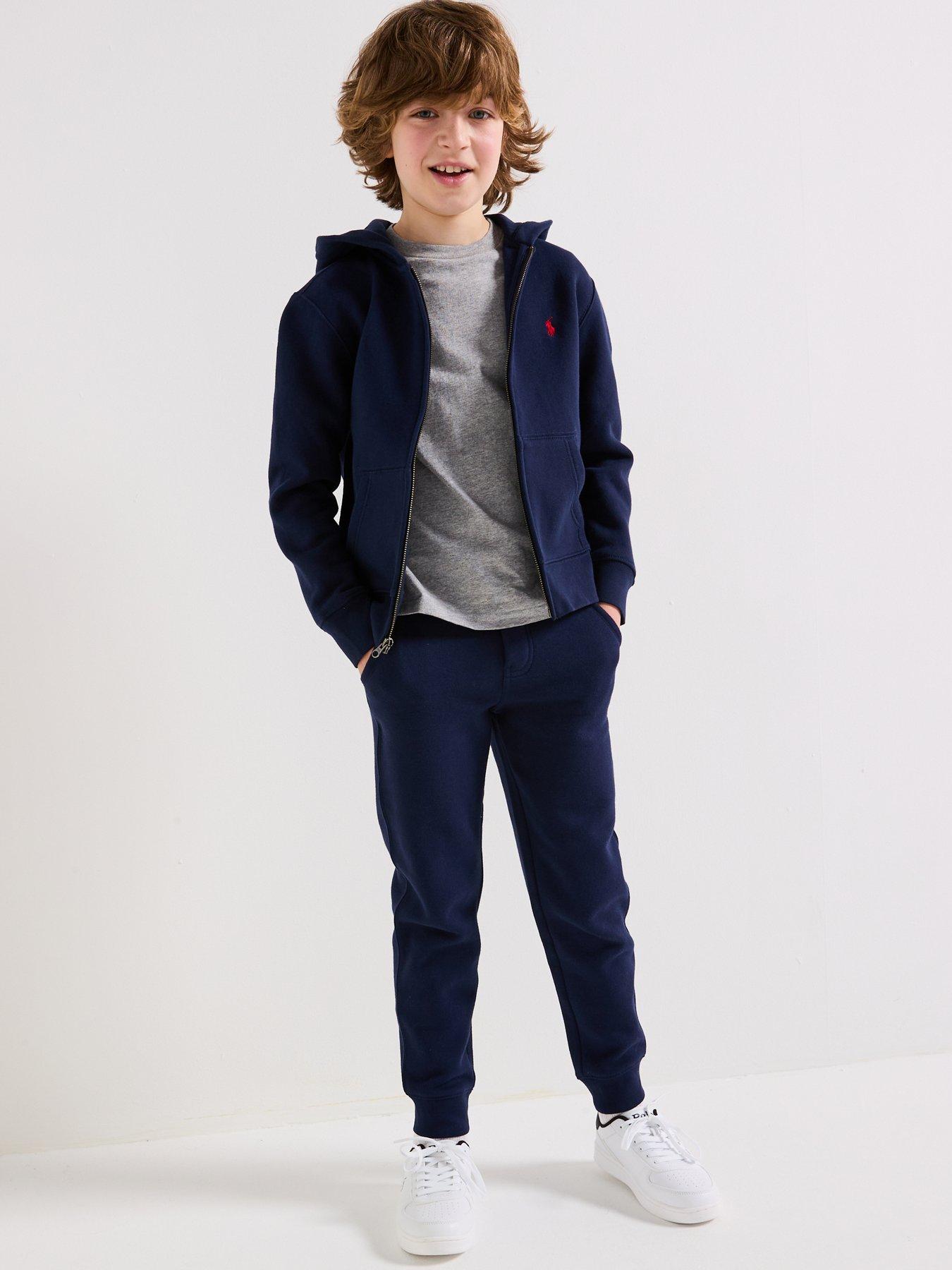 Image 2 of 5 of Polo Ralph Lauren Boys Classic Zip Through Hoodie - Navy