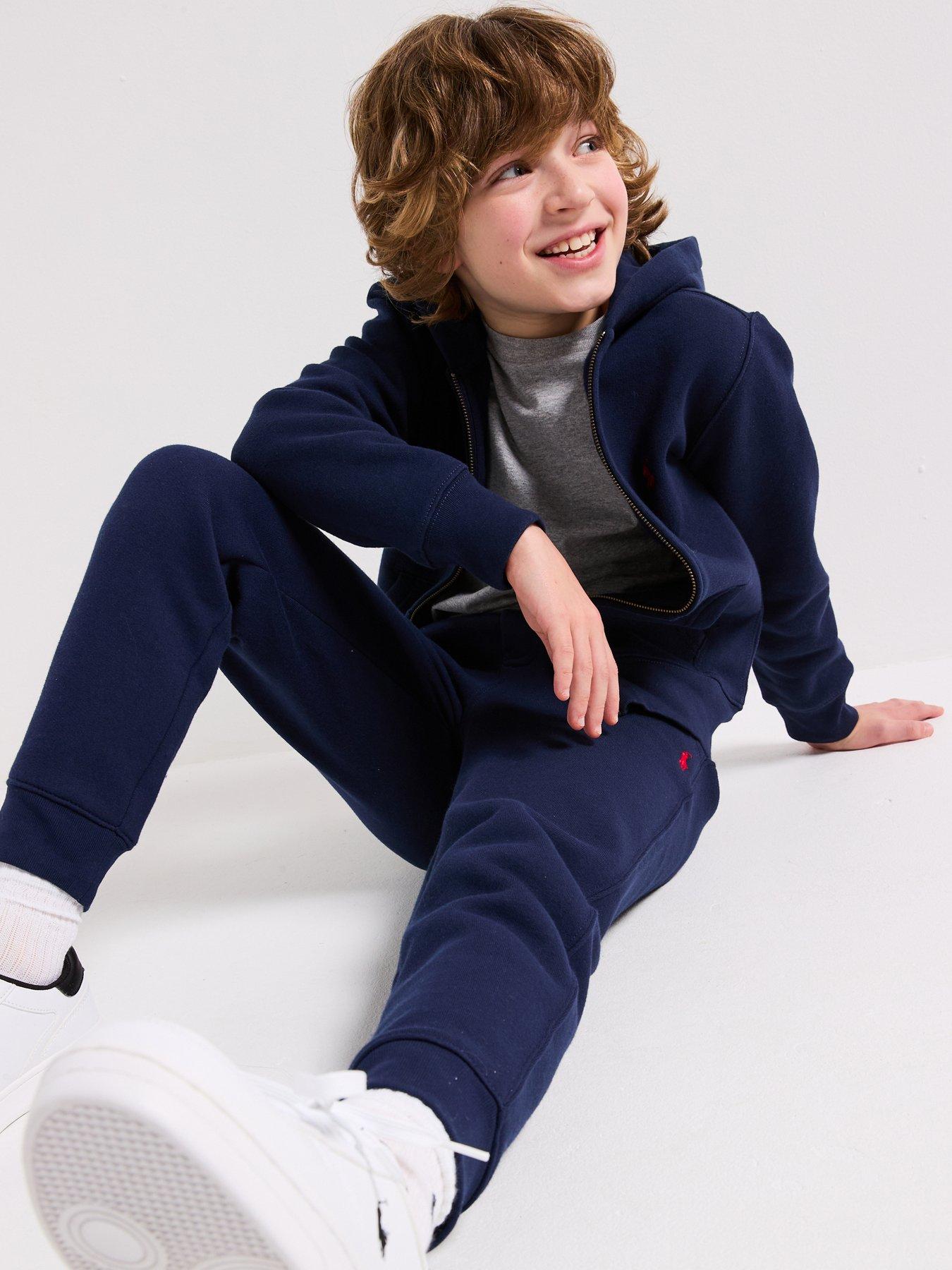 Image 4 of 5 of Polo Ralph Lauren Boys Classic Zip Through Hoodie - Navy