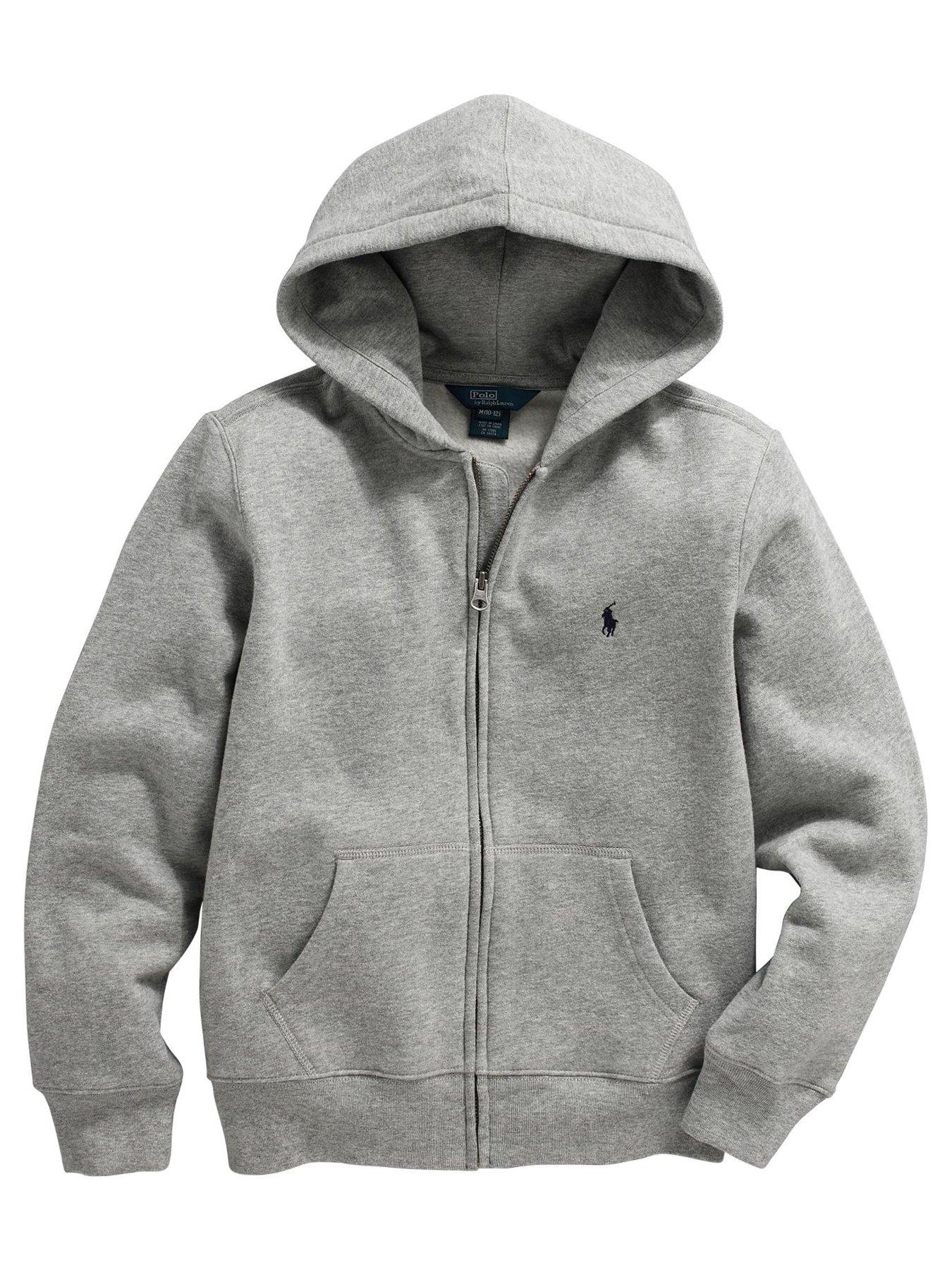ralph lauren zip up hoodie grey