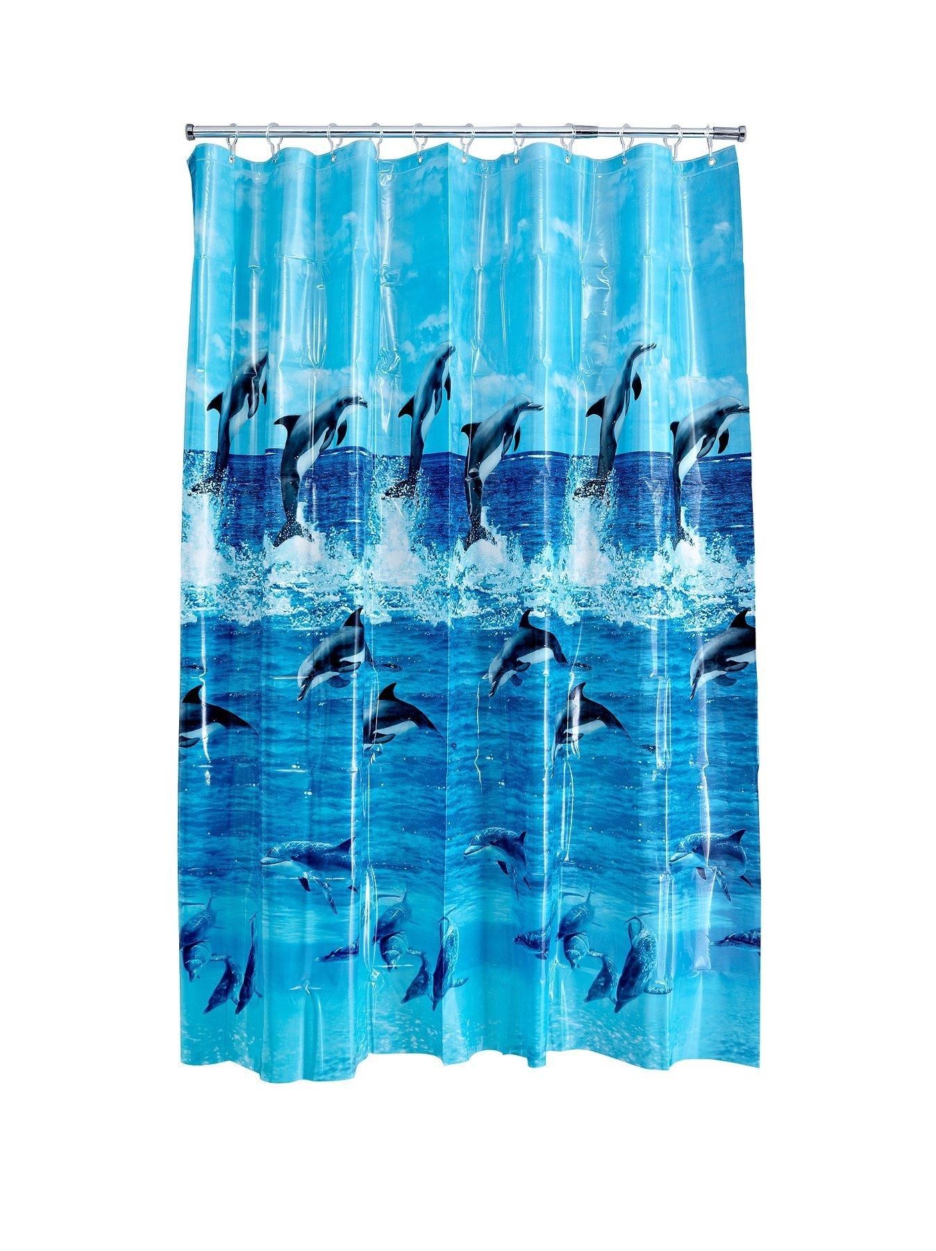 Wapel Blue Living Room Curtains Beautiful Bedroom Curtains Underwater World Dolphin Waves 3d Curtains Beautiful Photo 240x260cm Amazon Co Uk Kitchen Home