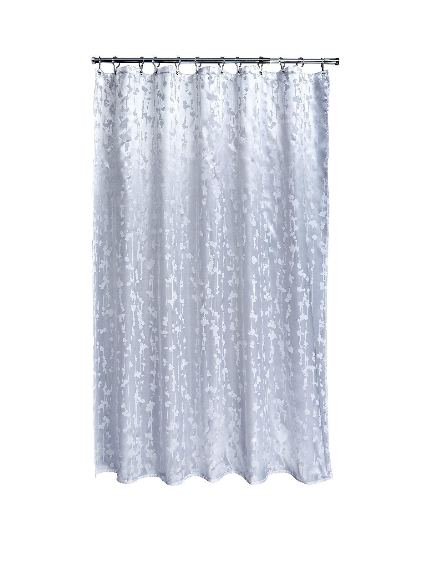 Image 1 of 1 of AQUALONA Metallic Leaf&nbsp;Shower Curtain&nbsp;