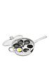 image of kitchencraft-clearview-stainless-steel-28-cm-6-hole-egg-poacher-with-glass-lid