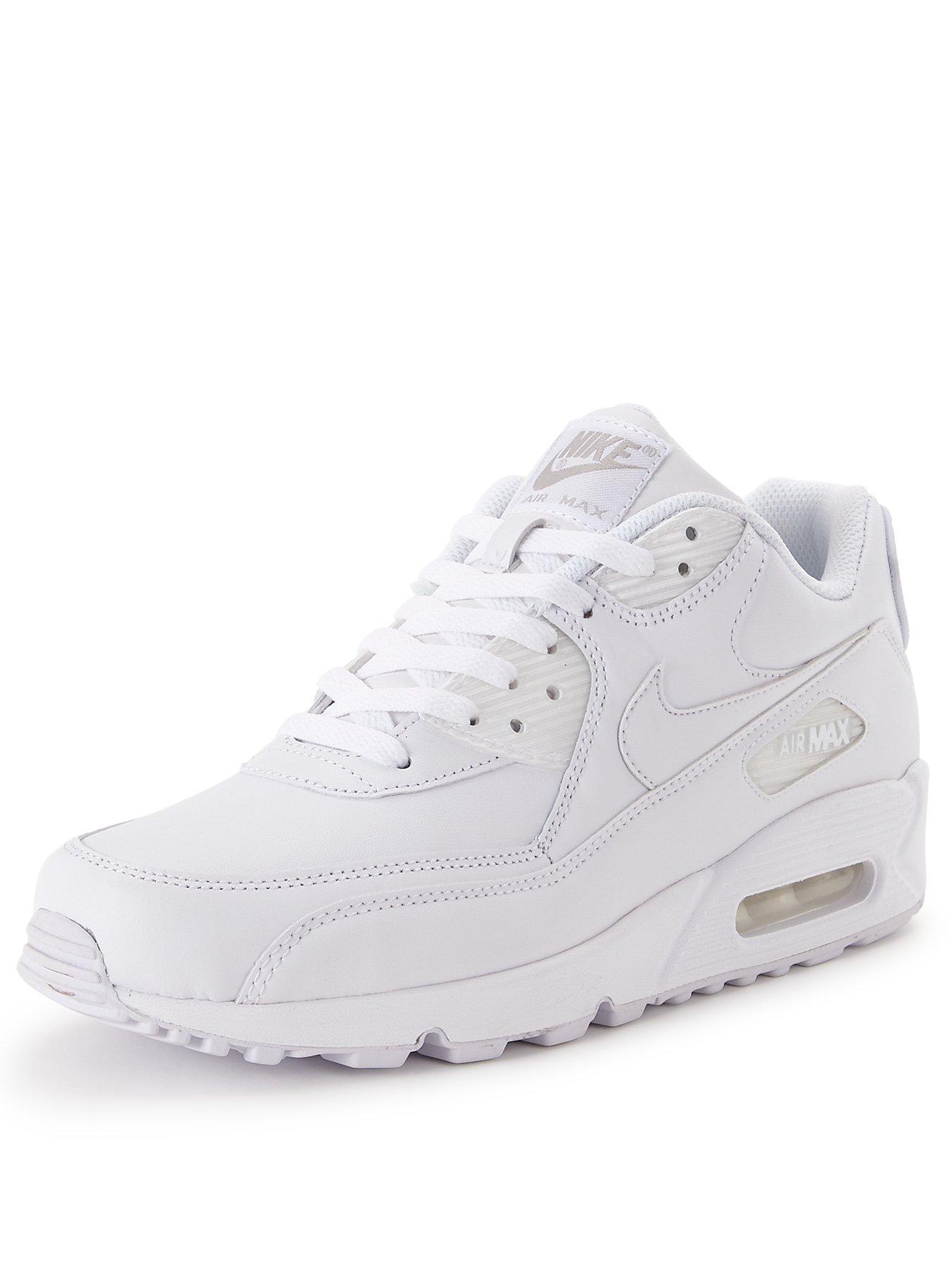 air max 90 all white leather mens