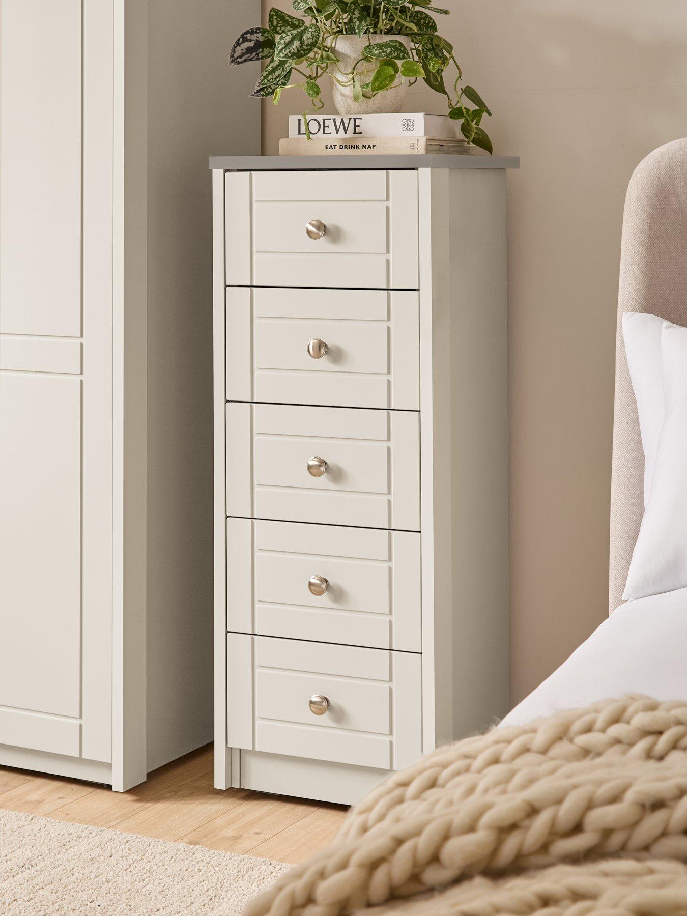 One Call Alderley Ready Assembled Narrow 5 Drawer Chest