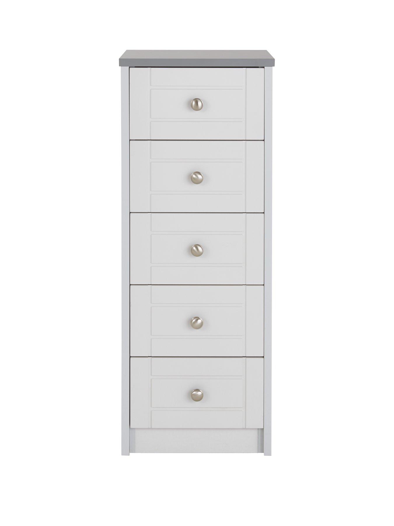 one-call-alderley-ready-assembled-narrow-5-drawer-chest