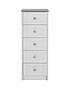  image of one-call-alderley-ready-assembled-narrow-5-drawer-chest