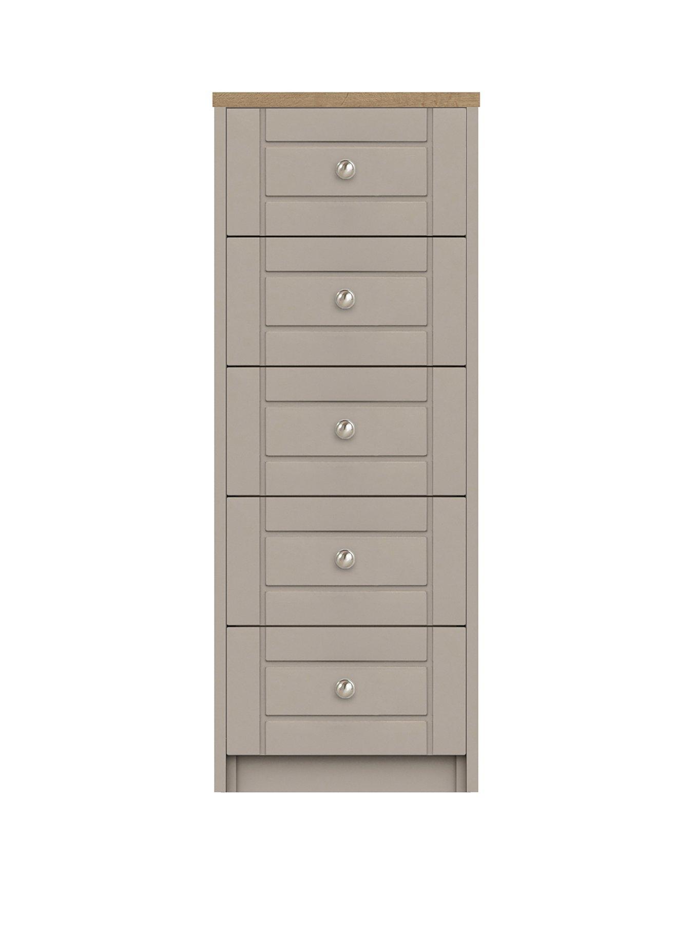 one-call-alderley-ready-assembled-narrow-5-drawer-chest
