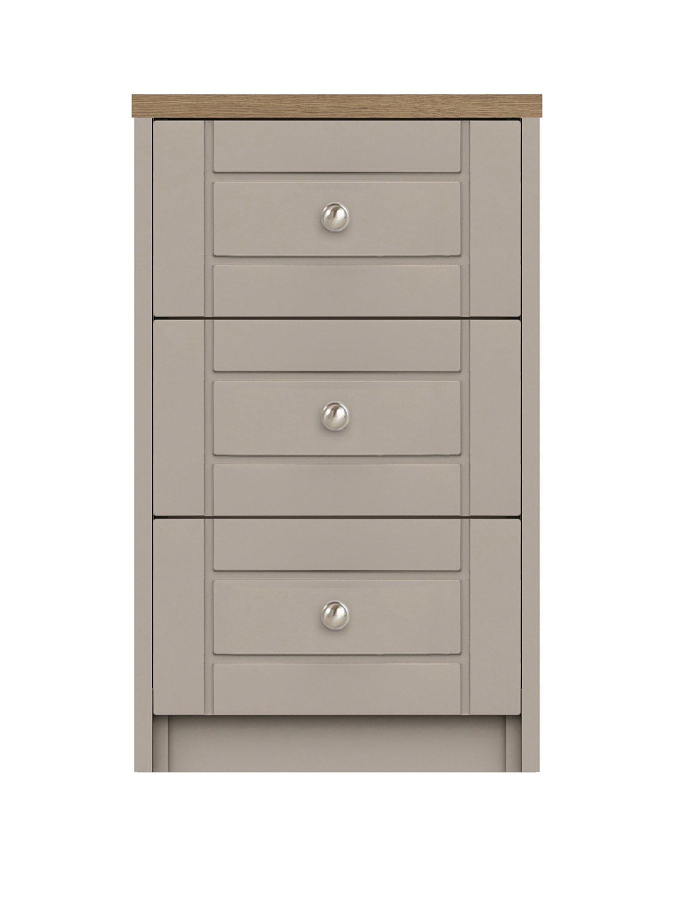 Image 1 of 1 of One Call Alderley Ready Assembled 3-Drawer Bedside Chest