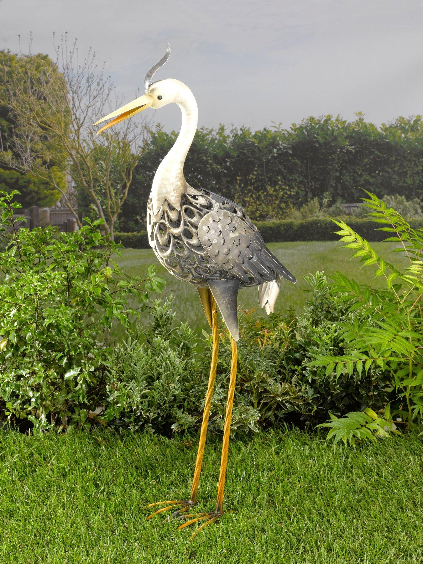 Product photograph of Smart Solar Metal Heron Light And Deterrent from very.co.uk