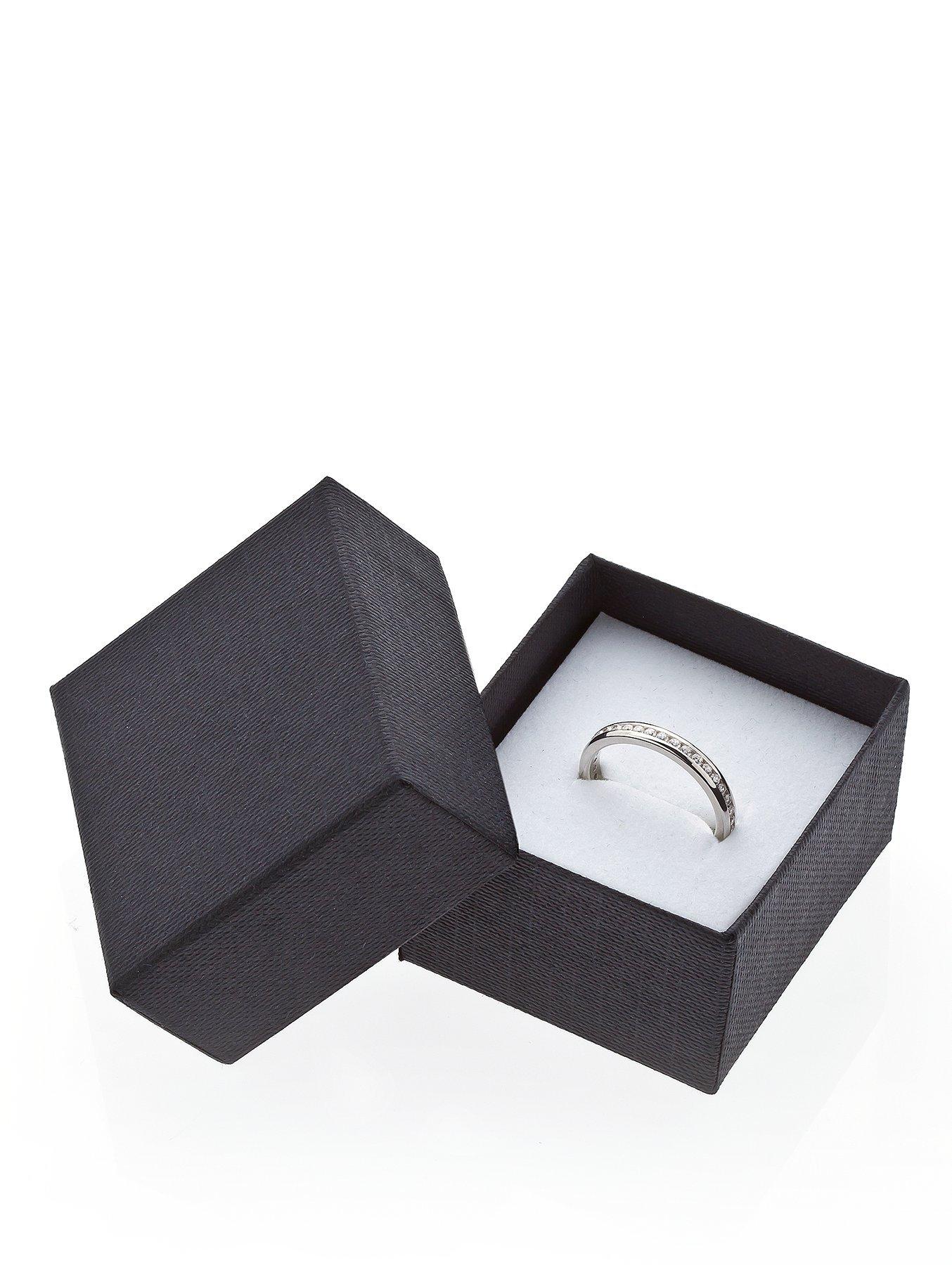 Image 5 of 5 of The Love Collection Rhodium-Plated Sterling Silver Channel Set Eternity Cubic Zirconia Ring