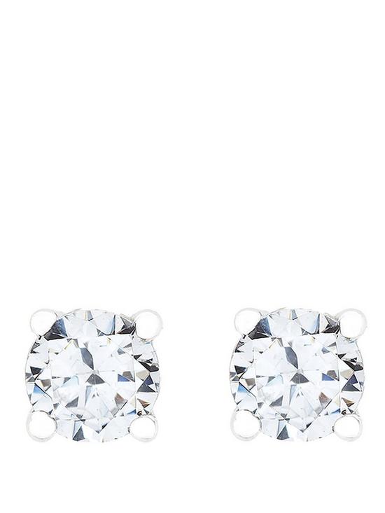 back image of love-diamond-9ct-white-gold-25-point-diamond-solitaire-earrings