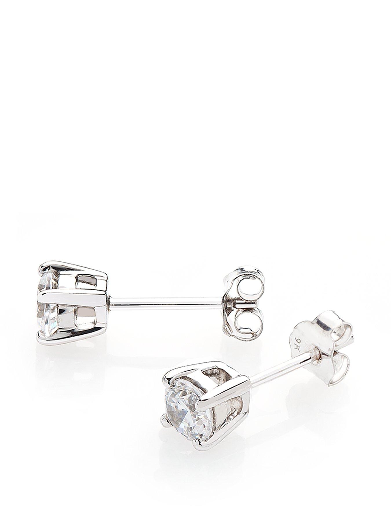 undefined 9-Carat White Gold 50 Point Diamond Solitaire Earrings