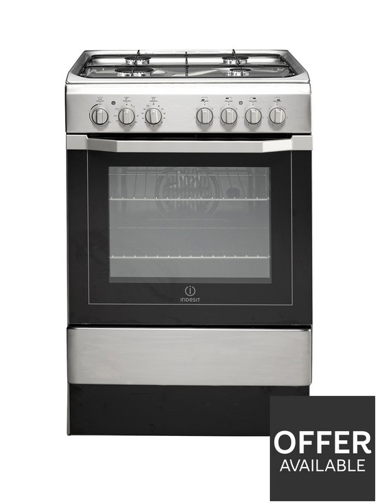 front image of indesit-i6g52x-60-cm-single-oven-dual-fuel-cooker