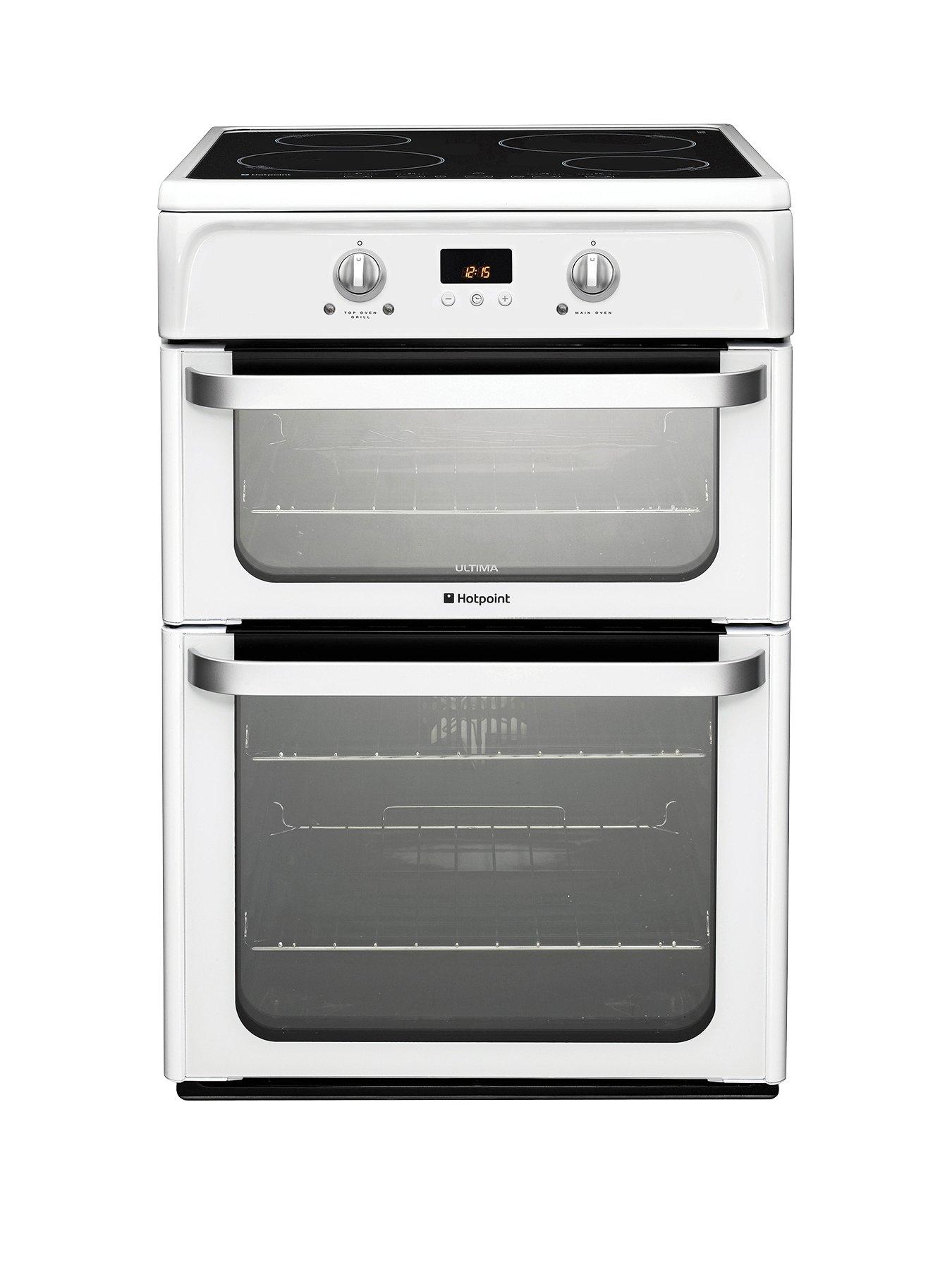 Hotpoint Ultima Hui612P 60Cm Double Oven Electric Cooker With Induction Hob – White