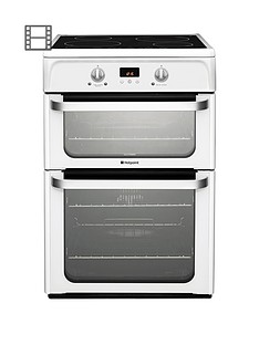 Hotpoint Ultima HUI612P 60cm Double Oven Electric Cooker with Induction Hob - White