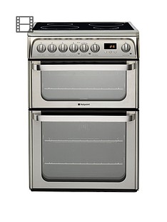 Hotpoint Ultima HUI611X 60cm Double Oven Electric Cooker with Induction Hob - Stainless Steel