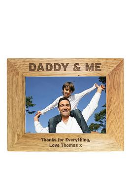 Product photograph of The Personalised Memento Company Personalised Daddy Amp Me Wooden Photo Frame from very.co.uk