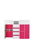  image of miami-fresh-midsleeper-bed-with-desk-drawers-cupboards-amp-mattress-options-buy-and-save